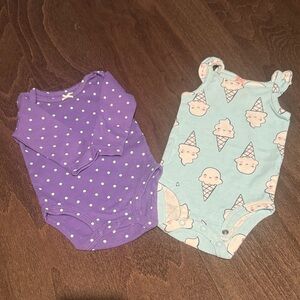 Carter's Purple and Blue Ice Cream Bodysuits